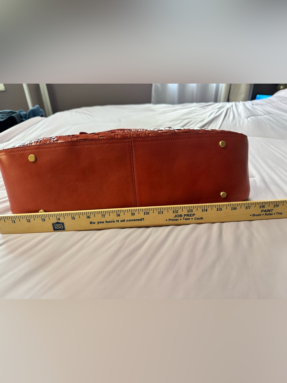 Cole Haan Genevieve Woven Leather rare burnt orange bag - Picture 8 of 12